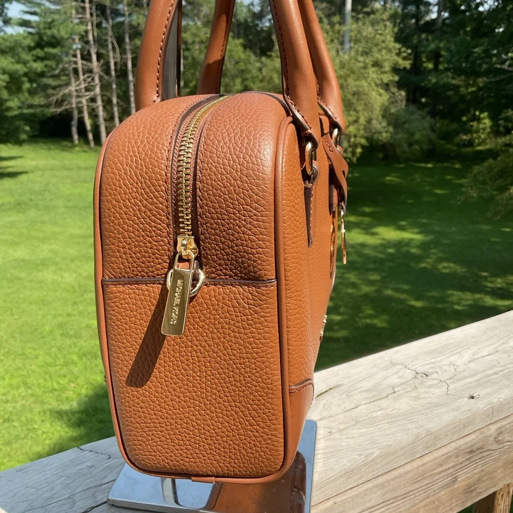 Michael Kors Brown Pebbled Leather Satchel